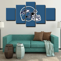 Seattle Seahawks NFL Football Team Logo Helmet 5 Piece Canvas Wall Art Painting Wallpaper Poster Picture Print Photo Decor