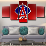 Los Angeles Angels MLB Baseball Sports Team Logo 5 Piece Canvas Wall Art Painting Wallpaper Poster Picture Print Photo Decor