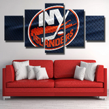 NHL Hockey New York Islanders Sports Team Logo 5 Piece Canvas Wall Art Painting Wallpaper Poster Picture Print Photo Decor