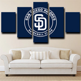 San Diego Padres MLB Baseball Sports Team Logo 5 Piece Canvas Wall Art Painting Wallpaper Poster Picture Print Photo Decor