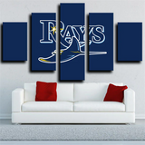 Tampa Bay Rays MLB Baseball Sports Team Blue Logo 5 Piece Canvas Wall Art Painting Wallpaper Poster Picture Print Photo Decor