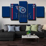 Tennessee Titans NFL Football Team Logo Navy Blue 5 Piece Canvas Wall Art Painting Wallpaper Poster Picture Print Photo Decor