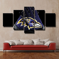 Baltimore Ravens NFL Football Sports Team Gloves Logo 5 Piece Canvas Wall Art Painting Wallpaper Poster Picture Print Photo Decor