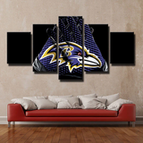 Baltimore Ravens NFL Football Sports Team Gloves Logo 5 Piece Canvas Wall Art Painting Wallpaper Poster Picture Print Photo Decor