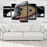 Anaheim Ducks Logo NHL Hockey Sports Team 5 Piece Canvas Wall Art Painting Wallpaper Poster Picture Print Photo Decor