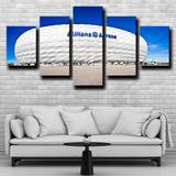 Allianz Arena White Bayern Munich Football Stadium 5 Piece Canvas Wall Art Painting Wallpaper Poster Picture Print Photo Decor