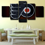 Philadelphia Flyers NHL Hockey Sports Team Logo 5 Piece Canvas Wall Art Painting Wallpaper Poster Picture Print Photo Decor