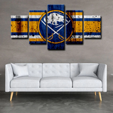 Buffalo Sabres NHL Hockey Sports Team Logo 5 Piece Canvas Wall Art Painting Wallpaper Poster Picture Print Photo Decor