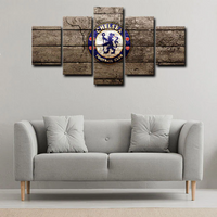 Premier League Football Team Chelsea FC Logo 5 Piece Canvas Wall Art Painting Wallpaper Poster Picture Print Photo Decor