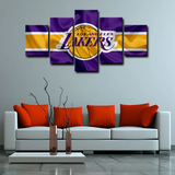 Los Angeles Lakers NBA Basketball Team Zijin Legion Logo 5 Piece Canvas Wall Art Painting Wallpaper Poster Picture Print Photo Decor