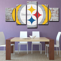 Pittsburgh Steelers NFL American Football Team Logo 5 Piece Canvas Wall Art Painting Wallpaper Poster Picture Print Photo Decor