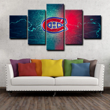 Montreal Canadiens NHL Hockey Sports Team Logo 5 Piece Canvas Wall Art Painting Wallpaper Poster Picture Print Photo Decor
