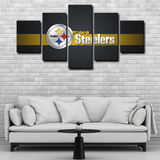 American Football Team Pittsburgh Steelers Logo NFL 5 Piece Canvas Wall Art Painting Wallpaper Poster Picture Print Photo Decor