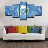 NHL Hockey Sports Ice Scratch Logo Buffalo Sabres 5 Piece Canvas Wall Art Painting Wallpaper Poster Picture Print Photo Decor
