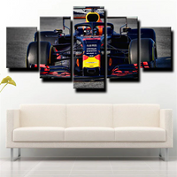 Red Bull Racing Formula 1 Front View Honda 5 Piece Canvas Wall Art Painting Wallpaper Poster Picture Print Photo Decor