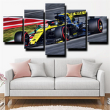 Renault Formula 1 Race Car Renault E-Tech 19 5 Piece Canvas Wall Art Painting Wallpaper Poster Picture Print Photo Decor
