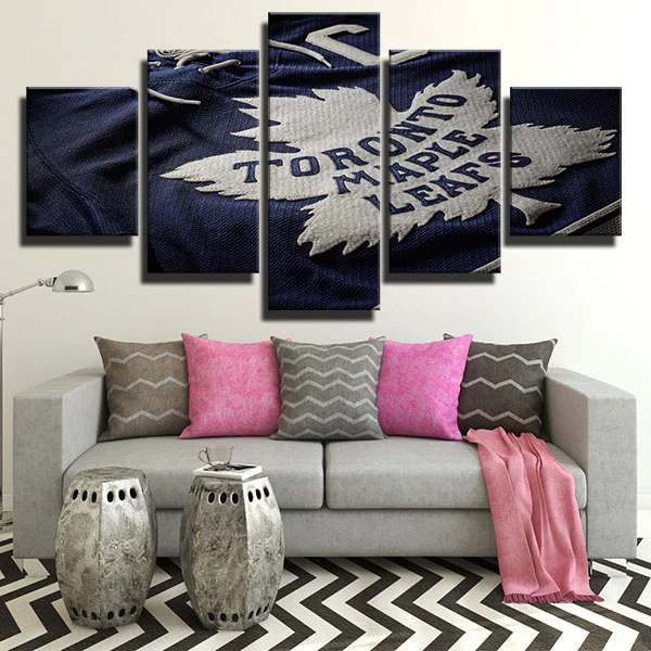 Toronto Maple Leafs NHL Hockey Sports Team Logo 5 Piece Canvas Wall Art Painting Wallpaper Poster Picture Print Photo Decor