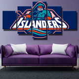 New York Islanders NHL Hockey Team Logo Fisherman 5 Piece Canvas Wall Art Painting Wallpaper Poster Picture Print Photo Decor