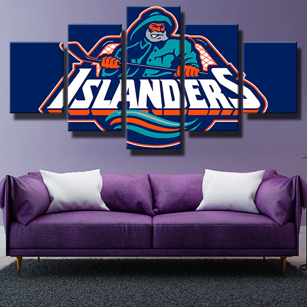 New York Islanders NHL Hockey Team Logo Fisherman 5 Piece Canvas Wall ...
