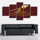 Washington Redskins NFL Football Retro Logo Red Arrow 5 Piece Canvas Wall Art Painting Wallpaper Poster Picture Print Photo Decor