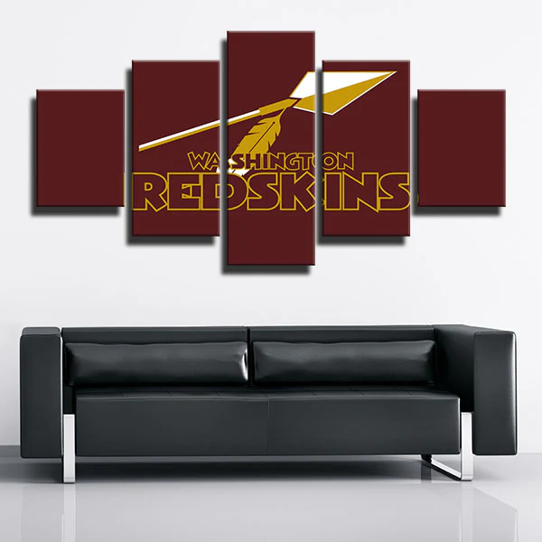 Washington Redskins NFL Football Retro Logo Red Arrow 5 Piece Canvas Wall Art Painting Wallpaper Poster Picture Print Photo Decor