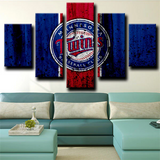 Minnesota Twins MLB Baseball Sports Team Logo 5 Piece Canvas Wall Art Painting Wallpaper Poster Picture Print Photo Decor