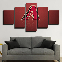 Arizona Diamondbacks MLB Baseball Sports Team Logo Red 5 Piece Canvas Wall Art Painting Wallpaper Poster Picture Print Photo Decor