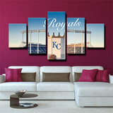 Kansas City Royals MLB Baseball Team Stadium View 5 Piece Canvas Wall Art Painting Wallpaper Poster Picture Print Photo Decor