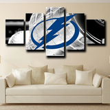 Tampa Bay Lightning NHL Hockey Sports Team Logo 5 Piece Canvas Wall Art Painting Wallpaper Poster Picture Print Photo Decor
