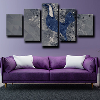 Tottenham Hotspur Football Club Soccer Team Logo 5 Piece Canvas Wall Art Painting Wallpaper Poster Picture Print Photo Decor