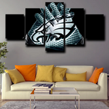 NFL Football Team Philadelphia Eagles Logo Gloves 5 Piece Canvas Wall Art Painting Wallpaper Poster Picture Print Photo Decor