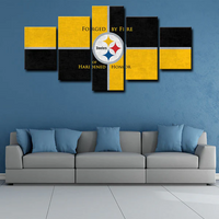 Pittsburgh Steelers Logo NFL American Football Team 5 Piece Canvas Wall Art Painting Wallpaper Poster Picture Print Photo Decor