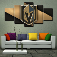 Vegas Golden Knights NHL Hockey Sports Team Logo 5 Piece Canvas Wall Art Painting Wallpaper Poster Picture Print Photo Decor