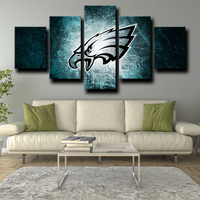 NFL Football Sports Team Philadelphia Eagles Logo 5 Piece Canvas Wall Art Painting Wallpaper Poster Picture Print Photo Decor