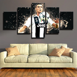 Cristiano Ronaldo Football Legend Juventus FC Team 5 Piece Canvas Wall Art Painting Wallpaper Poster Picture Print Photo Decor