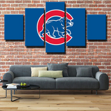 Chicago Cubs MLB Baseball Sports team Blue Bears 5 Piece Canvas Wall Art Painting Wallpaper Poster Picture Print Photo Decor