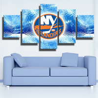 NHL New York Islanders Hockey Sports Team Logo 5 Piece Canvas Wall Art Painting Wallpaper Poster Picture Print Photo Decor