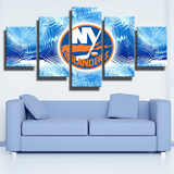 NHL New York Islanders Hockey Sports Team Logo 5 Piece Canvas Wall Art Painting Wallpaper Poster Picture Print Photo Decor