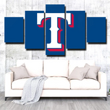 MLB Texas Rangers Baseball Sports Team Logo 5 Piece Canvas Wall Art Painting Wallpaper Poster Picture Print Photo Decor
