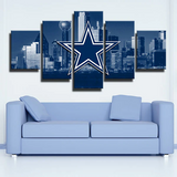 Dallas Cowboys NFL Football Sports Team Logo City 5 Piece Canvas Wall Art Painting Wallpaper Poster Picture Print Photo Decor