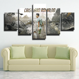 Cristiano Ronaldo Legend Juventus FC Forward CR7 5 Piece Canvas Wall Art Painting Wallpaper Poster Picture Print Photo Decor