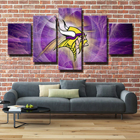 NFL Minnesota Vikings Football Sports Team Logo 5 Piece Canvas Wall Art Painting Wallpaper Poster Picture Print Photo Decor
