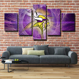 NFL Minnesota Vikings Football Sports Team Logo 5 Piece Canvas Wall Art Painting Wallpaper Poster Picture Print Photo Decor