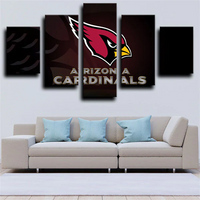 NFL Sports Football Team Arizona Cardinals Logo 5 Piece Canvas Wall Art Painting Wallpaper Poster Picture Print Photo Decor