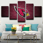 NFL Football Team Arizona Cardinals Sports Logo 5 Piece Canvas Wall Art Painting Wallpaper Poster Picture Print Photo Decor