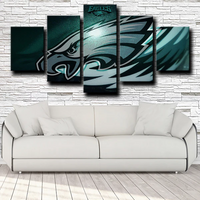 NFL Football Team Philadelphia Eagles Logo Crest 5 Piece Canvas Wall Art Painting Wallpaper Poster Picture Print Photo Decor