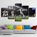 Serie A Team Juventus Players Celebrating Victory 5 Piece Canvas Wall Art Painting Wallpaper Poster Picture Print Photo Decor