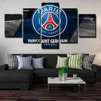 Paris Saint-Germain PSG Football Club Team Logo 5 Piece Canvas Wall Art Painting Wallpaper Poster Picture Print Photo Decor