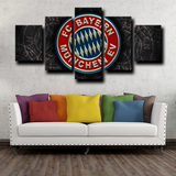 Bundesliga Team Bayern Munich Football Club Logo 5 Piece Canvas Wall Art Painting Wallpaper Poster Picture Print Photo Decor