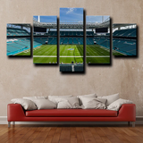 Miami Dolphins Field Hard Rock Football Stadium 5 Piece Canvas Wall Art Painting Wallpaper Poster Picture Print Photo Decor